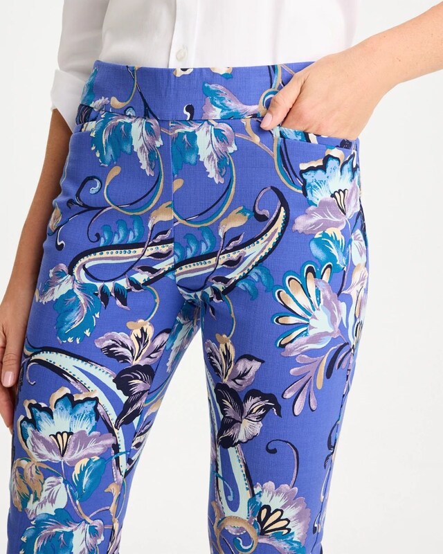 Mae Paisley Brigitte Slim Pull-On Crop Pant - image 4